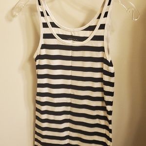 Stripped White and Navy Blue Tank Top